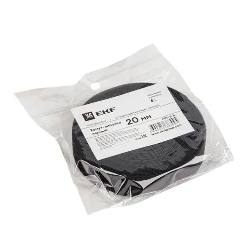 Хомут-липучка 20мм черн. (5м/ролл) PROxima EKF hlft-2-b фото 2