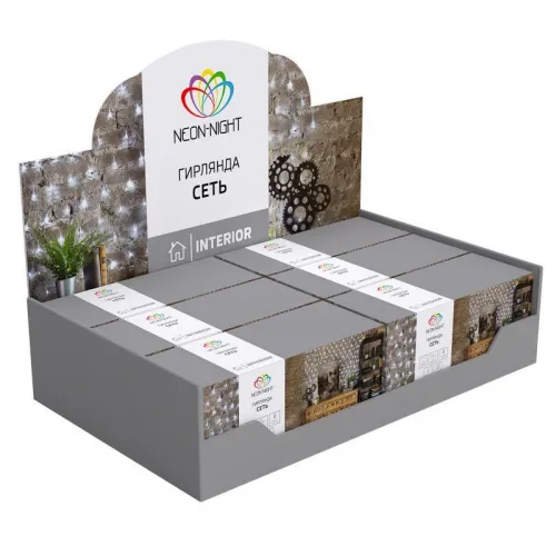 Гирлянда светодиодная "Сеть" 1.8х1.5м 180LED син. 15Вт IP20 провод ПВХ прозр. Neon-Night 215-133 фото 2