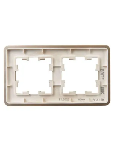 Рамка 2-м BRITE РУ-2-1-Бр метал. шампань RE AL IEK BR-M22-M-21-K37 фото 4