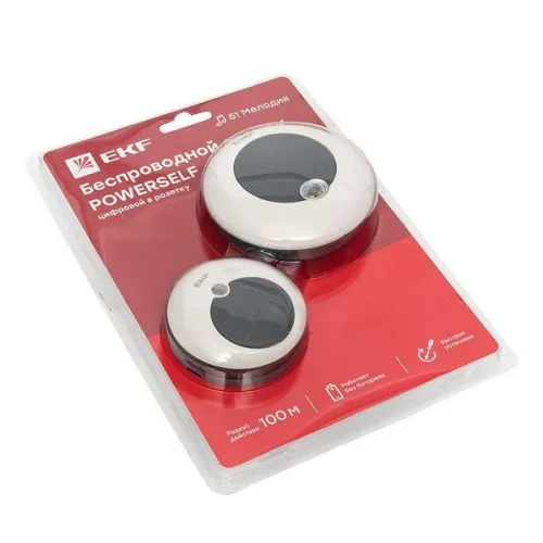 Звонок беспроводной 51 мелод. с индик. 4 уровня 230В в розетку Powerself EKF DBS-003 фото 6