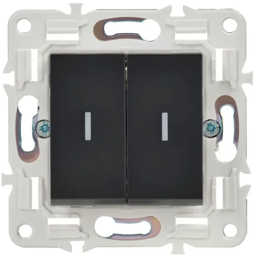 Выключатель 2-кл. SKANDY 10А SK-V09Bl с индикацией черн. IEK SK-V20-1-10-K02 фото 2