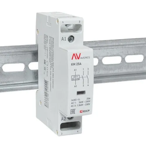 Контактор модульный КМ 25А 2NО 230В AC (1 мод.) AVERES EKF km-av-1-25-20-230V фото 2