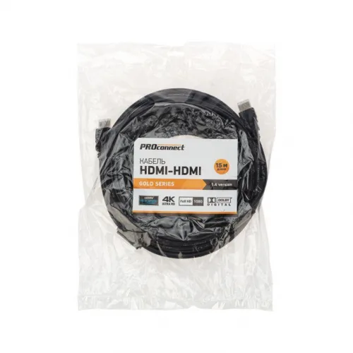 Шнур HDMI - HDMI gold 15м с фильтрами (PE bag) PROCONNECT 17-6209-6 фото 8