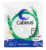 Патч-корд U/UTP кат.6 PC-UTP-RJ45-Cat.6-1m-GN 2xRJ45/8p8c неэкранир. PVC 1м зел. Cabeus 8684c