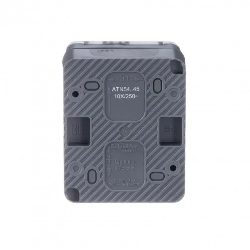 Розетка 1-м ОП AtlasDesign PROFI 16А IP54 250В заземл. защ. шторки антрацит SE ATN544045 фото 6