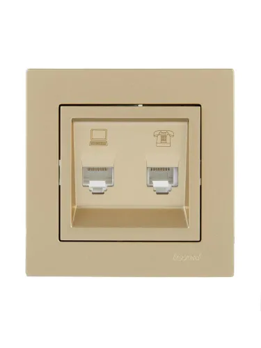 Розетка компьютер+телефон VESNA зол. LEZARD 742-3688-143