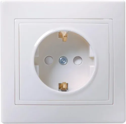 Розетка 1-м СП Кварта РСш10-3-КБ 16А IP20 с заземл. защ. шторки бел. GENERICA ERK11-K01-16-DM