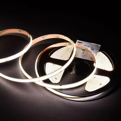 Лента светодиодная COB-480LED 11Вт/м IP20 8мм 24В 3000К (уп.5м) IEK LSR11-1-480-20-1-05 фото 2