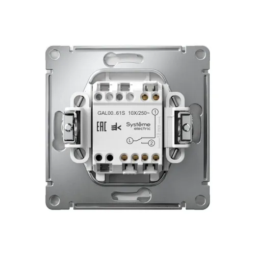 Переключатель 1-кл. ArtGallery 10AX быстрозажим. клем. механизм алюм. SE GAL000361S фото 3
