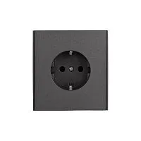 Розетка 1-м СП STRONG MIELE 16А с заземл. защ. шторки графит Kranz KR-78-0701-6