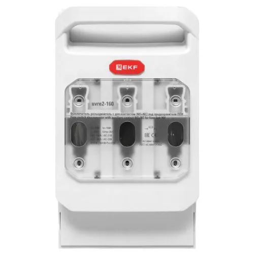 Выключатель-разъединитель УВРЭ v2 160А с доп. контактом (NO+NC) откидного типа под предохранители ППН (габ.00) EKF uvre2-160 фото 9