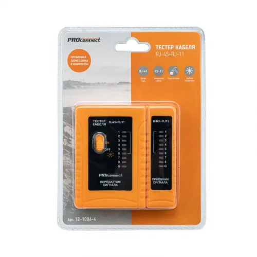 Тестер кабеля RJ45+RJ11 HT-C004 PROCONNECT 12-1006-4 фото 8