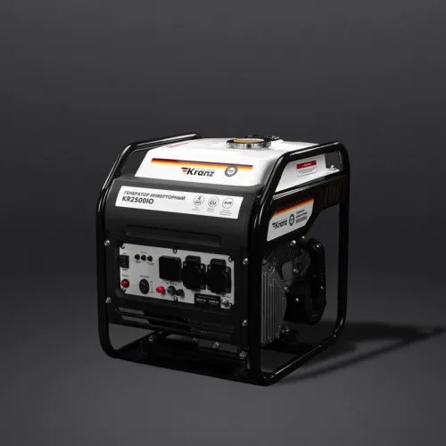 Генератор инверторный KR2500IO 2.5кВт 230В 7л открытый корпус ручной старт KRANZ KR-16-1142 фото 2