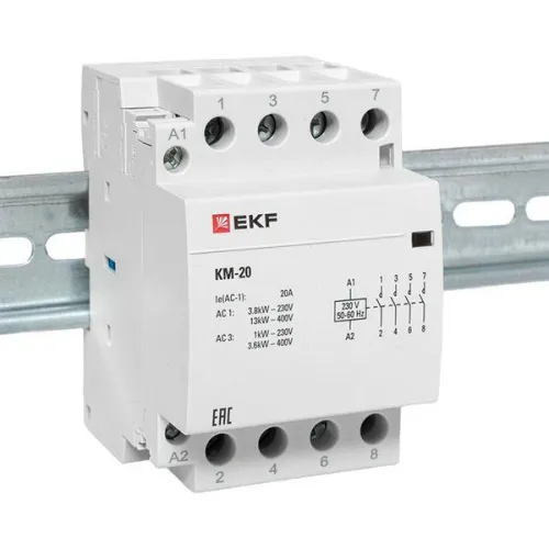 Контактор модульный КМ 20А 4NО (3 мод.) EKF km-3-20-40 фото 10