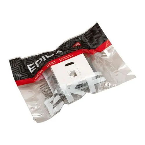 Розетка СП Эпика HDMI + RJ45 кат.5 механизм бел. EKF UP1-SOW-HDMI+RJ45 фото 3