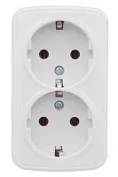 Розетка 2-м ОП Минск 16А IP20 с заземл. бел. Basic EKF EGR16-128-10