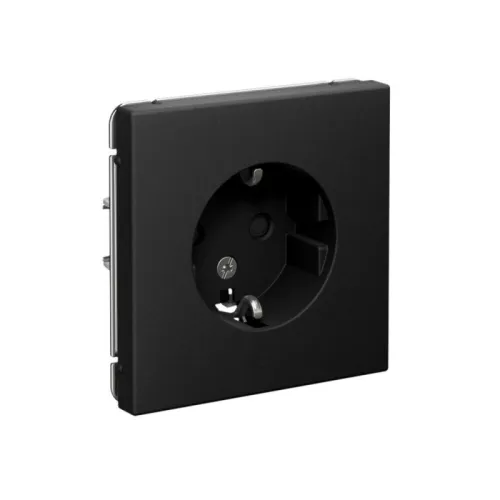 Розетка ArtGallery 16А с заземл. защ. шторки механизм карбон SE GAL001045 фото 2