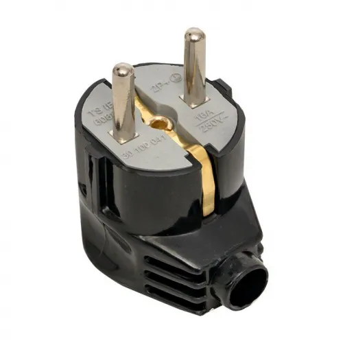 Вилка угловая 16А 250В усиленная с заземл. черн. PROxima EKF AVY16-30-r фото 2