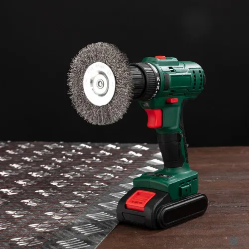 Щетка дисковая для дрели витая стальная проволока 100мм Kranz KR-91-1246 фото 3