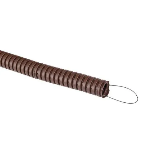 Труба гофрированная ПВХ d16мм с протяжкой темн. дерево (уп.25м) Plast PROxima EKF tg-z-16d фото 3