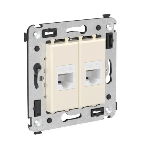 Розетка компьютерная 2-м СП Avanti "Ванильная дымка" RJ45 кат.5E без шторок механизм DKC 4405664 фото 2