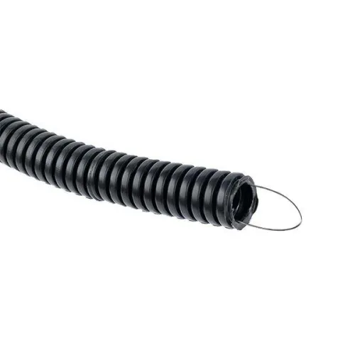 Труба гофрированная d20мм с протяжкой безгалоген. трудногорючая (FRHF) черн. (уп.100м) Plast EKF FRHF-20 фото 4