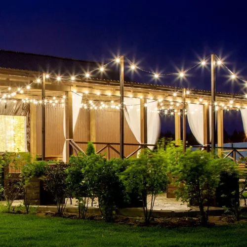 Гирлянда "Белт Лайт" 10м шаг 50см 20 патронов 25Вт IP44 провод каучук черн. Neon-Night 331-331 фото 4