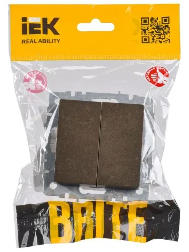 Выключатель проходной 2-кл. СП BRITE ВС10-2-6-БрТБ 10А механизм бронза IEK BR-V22-0-10-K45 фото 3