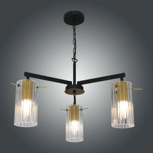 Светильник "Эсми" 231 (плафон 0015) НСБ 01-3х60-172 Е27 (ИМ) подвесной черн. зол. Элетех 1005405248 фото 3