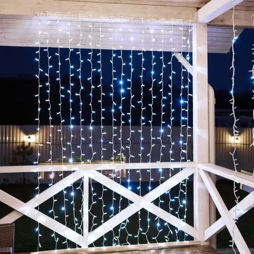 Гирлянда светодиодная "Светодиодный Дождь" 2х3м 448LED бел. 70Вт 230В IP65 эффект мерцания провод прозр. Neon-Night 235-135-6 фото 3