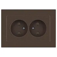 Розетка 2-м СП Accent 6-204-08 16А IP20 250В 2P AL/CU бронза Intro Б0063472