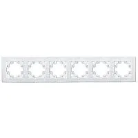 Рамка 6-м Афина фактурная универс. бел.Universal A11043