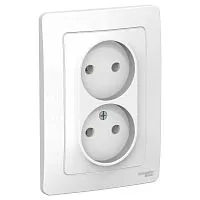 Розетка 2-м СП Blanca 16А IP20 250В без заземл. без защ. шторок бел. SE BLNRS000021