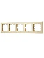 Рамка 5-м VESNA горизонт. без вставки зол. LEZARD 742-3600-150