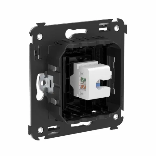 Розетка компьютерная 1-м СП Avanti "Черный квадрат" RJ45 кат.6 без шторок механизм DKC 4402693 фото 2