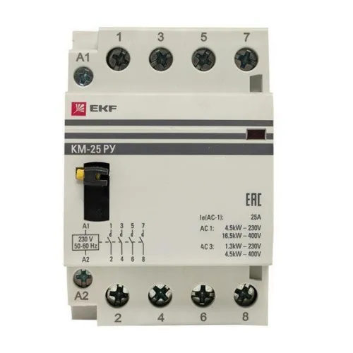 Контактор модульный КМ РУ 63А 4NO (3 мод.) PROxima EKF km-3m-63-40 фото 2