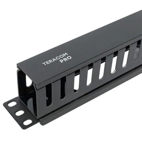 Органайзер кабельный TERACOM PRO с крышкой 19дюйм 1U пластик. черн. EKF TRP-1CORF-PL-BK фото 5