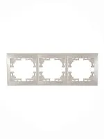 Рамка 3-м Mira горизонт. жемчуж./бел. перламутр. LEZARD 701-3000-148