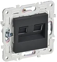 Розетка компьютерная двойн. RJ45 кат.5E SKANDY SK-K03G графит IEK SK-K20-1-K53