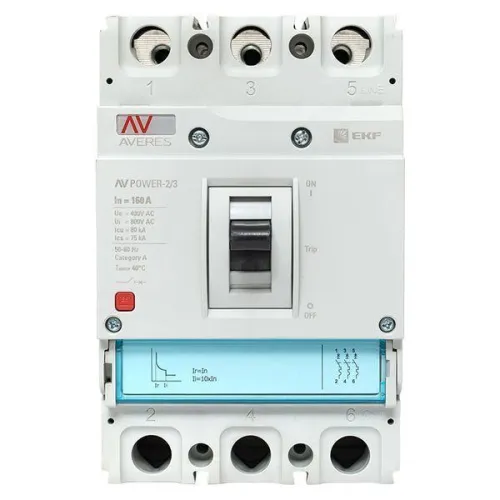 Выключатель автоматический 160А 80кА AV POWER-2/3 TR AVERES EKF mccb-23-160H-TR-av фото 3