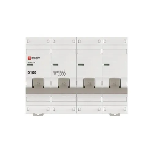 Выключатель автоматический модульный 4п D 100А 10кА ВА 47-100 PROxima EKF mcb47100-4-100D-pro фото 4