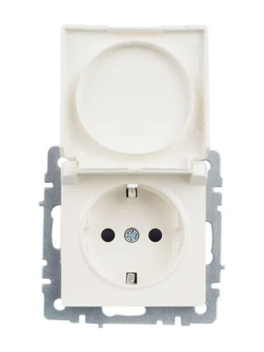 Розетка BRITE РСбш10-3-44-БрЖ 16А IP44 с заземл. защ. шторки с крышкой механизм жемчуж. IEK BR-R16-16-44-K36 фото 2
