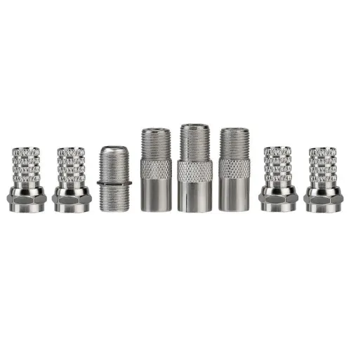 Набор антенный №10 кабель RG-6U 5м штекер F (4шт) бочка (1шт) переходник гнездо F - шт TV (2шт) переходник гнездо F - гнездо TV (1шт) Rexant 06-3089 фото 2