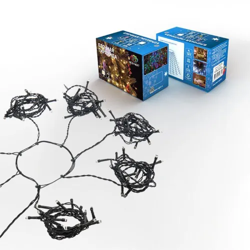 Гирлянда светодиодная елочная с кольцом 7 нитей х1.5м 105LED тепл. бел. 5.5Вт IP20 не соединяемая Neon-Night 235-076 фото 7