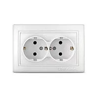 Розетка 2-м СП Севиль 16А IP20 с заземл. бел. UNIVersal С0128