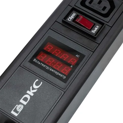 Блок распределения питания 10-м 10А C13 вх. разъем C1 для 19дюйм шкафов вертикал. защита от перенапряж. с индикатором сети DKC R519IEC10SWCD фото 3