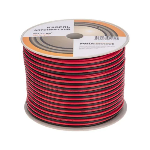 Кабель Stereo 2х2.5 Red/Black бухта (м) PROCONNECT 01-6108-6 фото 3