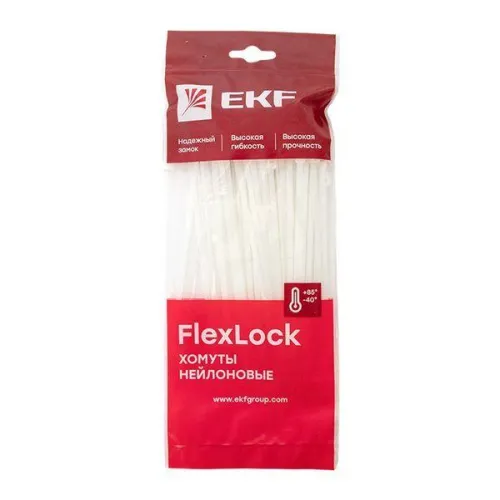 Хомут P6.6 3.6х150 FlexLock стандартный бел. (уп.100шт) PROxima EKF plc-fl-ctsw-3.6x150 фото 3