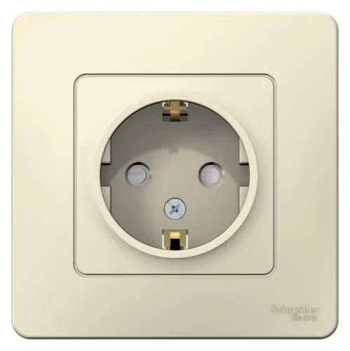 Розетка 1-м СП Blanca 16А IP20 250В с заземл. защ. шторки молоч. SE BLNRS001112 фото 2