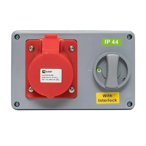 Розетка 1415 3Р+РЕ+N 16А 380В IP44 с блокировкой и выкл. EKF ps-1415-16-380 фото 7